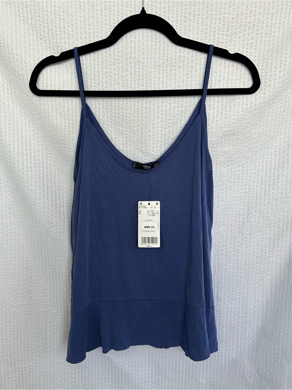 NWT Mango Periwinkle Blue Spaghetti Strap Camisole Tank Top Size XS